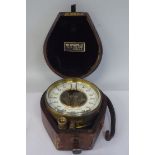 A late 19thC John Dewrane brass cased Standard Test Gauge  6"dia in a dedicated and fabric lined