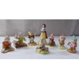 A Royal Doulton china Snow White & The Seven Dwarves breakfast set  largest 6"h