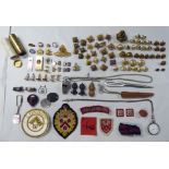 Military and other themed collectables: to include badges, both metal and fabric