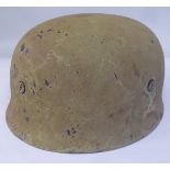 A German World War II design parachutist's helmet with a liner and harness (Please Note: this lot is