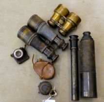 A mixed lot: to include a Great War Verners pocket compass No.72117