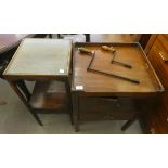 Small furniture: to include an early 19thC mahogany tray top commode  28"h  20"w; a contemporary