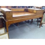A 19thC string inlaid mahogany desk conversion of a spinet, comprising an arrangement of cupboards