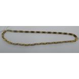 A 9ct gold bar and hoop link neckchain