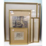 Framed pictures and prints: to include after R.Canklin - 'Studio Nude'  monochrome print No.3/4