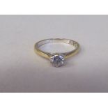 An 18ct white gold single stone, claw set diamond ring