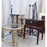 Small 20thC furniture: to include a yewwood pedestal table  21"h  11"w