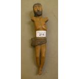 A carved wooden figure 'Jesus Christ'  10"h
