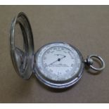 A silver cased pocket barometer  bears an indistinct Bristol, London & Liverpool maker  London 1932