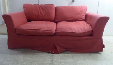 A Sofa Workshop Direct sofa bed, upholstered in pink fabric  36"deep  68"w