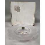 A Lalique France part frosted Honfleur pattern (No.10719) glass dish  5.75"dia  boxed with labels