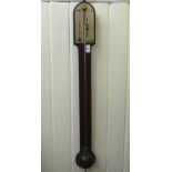 A Regency mahogany stick barometer, the register plate engraved Dixey of London  36"h