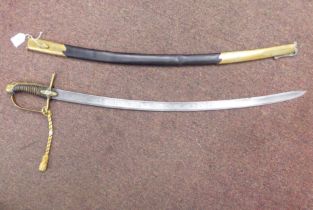 A Napoleonic officer's sabre of the Grenadiers a Pied of the Garde Imperiale with a wire bound