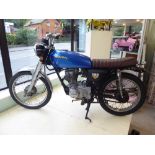 A 1977 Honda CG 125 motorcycle, Historic Vehicle, 124cc petrol engine with blue livery (Vin