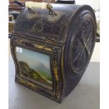 A late Victorian Tollware coal scuttle  16"h  12"w