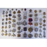 Approx. fifty-five military cap badges and other insignia, some copies: to include Glider Pilot