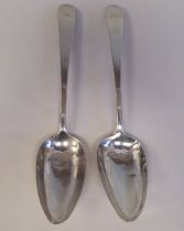 A pair of Irish George III silver Old English pattern tablespoons  possibly Thomas Townsend