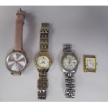 Four ladies wristwatches: to include a Seiko, faced by a Roman dial