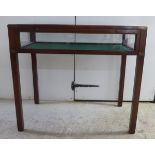 A mid 20thC military style brass bound mahogany display cabinet with a fall-flap and hinged front,