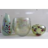 Three items of Siddy Langley art glass