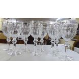 A set of eight Waterford crystal Curraghmore pattern pedestal wines