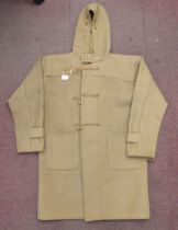 A 1940s Montgomery style camel coloured duffle coat with traditional wooden toggles  approx. size
