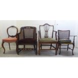 Four dissimilar chairs  circa 1880-1930s