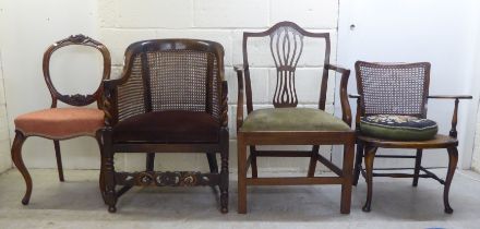 Four dissimilar chairs  circa 1880-1930s