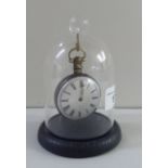 A George IV silver cased pocket watch with a single fusee movement, faced by a Roman dial, the