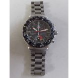 A Tag Heuer stainless steel chronograph cased and strapped wristwatch  model no.KD3969