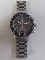 A Tag Heuer stainless steel chronograph cased and strapped wristwatch  model no.KD3969