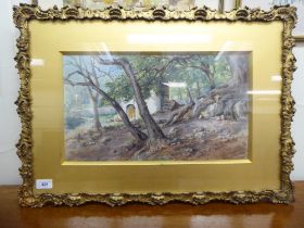 Early 20thC French School - 'Woods of Cannes'  watercolour  10" x 17"  framed