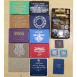 Uncollated Royal Mint proof coin sets: to include 1992 and loose pre-decimal British coins
