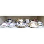 Mainly 19thC porcelain and bone china: to include early Worcester, Newhall and Derby examples