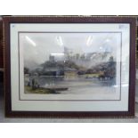 David Lowe - 'Windsor Castle'  coloured print  16" x 26"  framed
