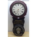 A late 19th/early 20thC promotional wall clock (carcass only) for 'British Standard Chocolates, High