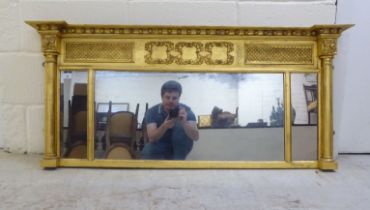 A late 19thC Empire style breakfront gilt mirror  23" x 51"