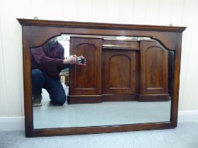 A Titchmarsh & Goodwin Old English style oak framed overmantel mirror  27" x 41"