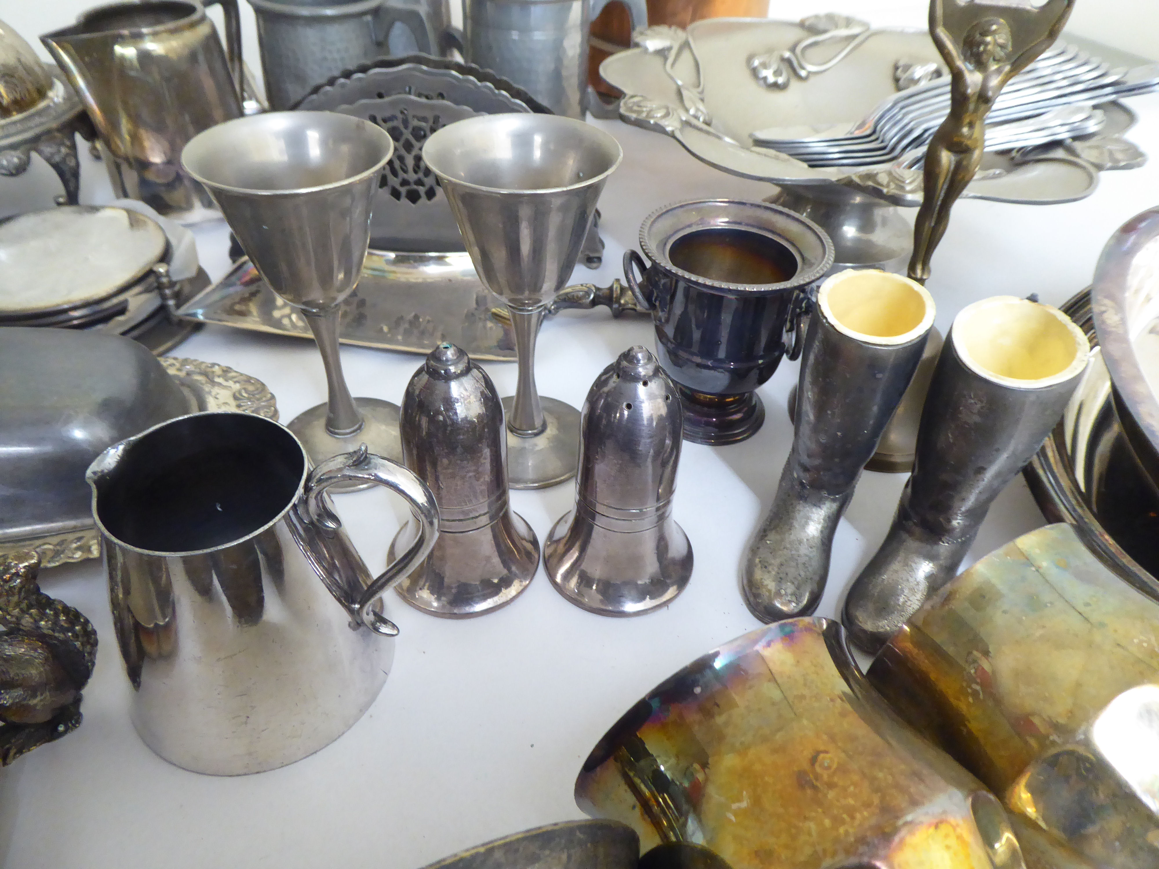 20thC mainly silver plate and pewter tableware - Image 3 of 8