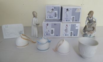 Lladro porcelain collectables and figures: to include angelic figures  largest 5.5"h