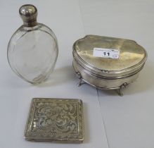 Silver and white metal collectables: to include a silver ring box with a hinged lid  Sheffield 1916