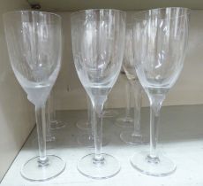 A set of ten Lalique glass Angel Champagne flutes  8"h