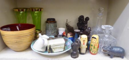 Decorative ceramics, glassware and other ornaments: to include studio pottery