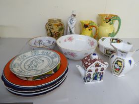 Decorative ceramics: to include an Aynsley china washbowl and jug from the Three Anniversary
