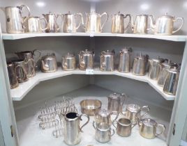 Silver plated collectables: to include a teapot, bearing a crest for Taymouth Castle