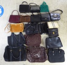 Ladies handbags: to include a black hide example