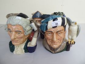 Royal Doulton china and other character jugs: to include 'The Falconer'  D6533