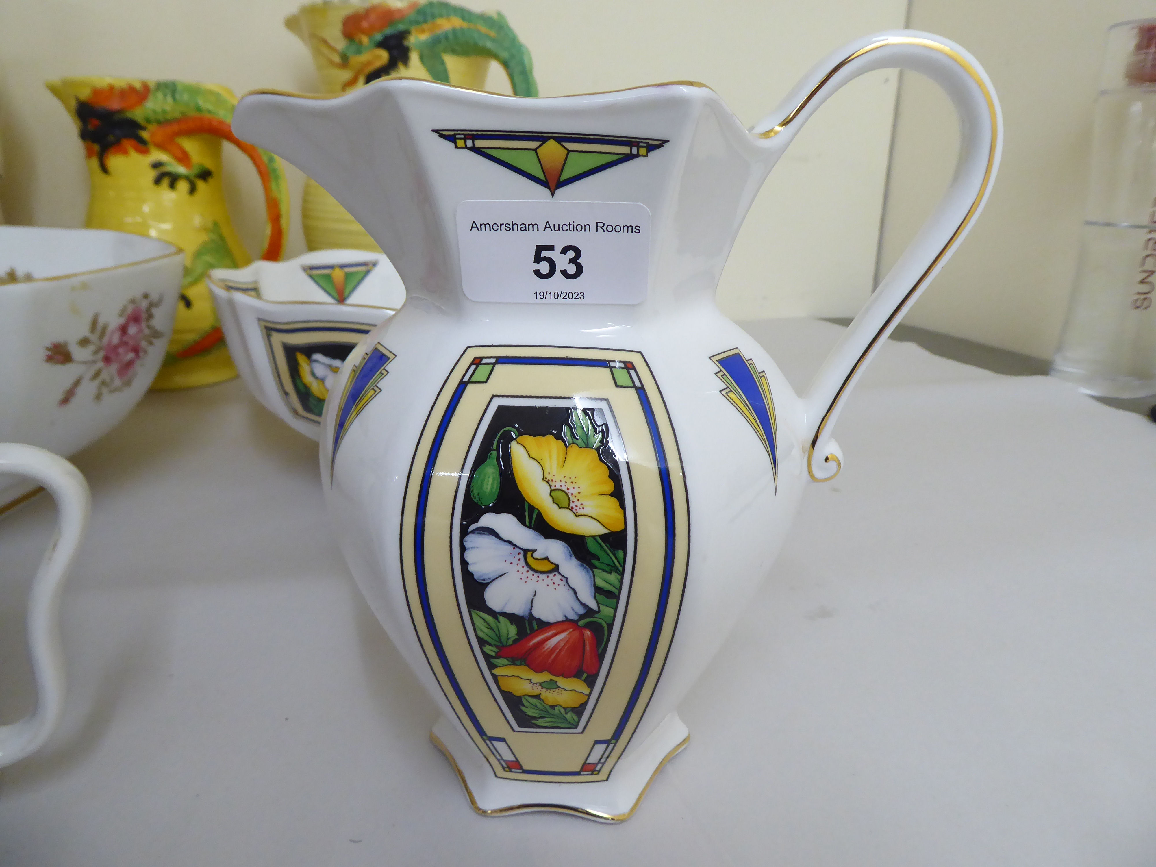 Decorative ceramics: to include an Aynsley china washbowl and jug from the Three Anniversary - Image 2 of 9