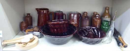 Kitchenalia and other domestic wares: to include Bourne and Denby jars and jugs