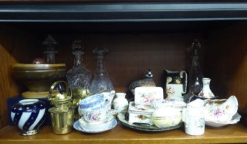 A mixed lot: to include decanters; and Royal Crown Derby china